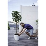 Pot de fleurs rond avec roues Loft Urban Ø 40 cm - Gris chaud