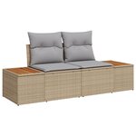 vidaXL Ensemble de sofa de jardin 10 pièces avec coussins Rattan poly beige acacia