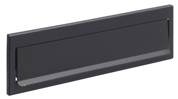 Entrée de boîte aux lettres en acier pour porte  mur  C-604  23 x 3 cm  Noir