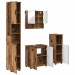 vidaXL Ensemble de mobilier de salle de bain 4 Pièces Bois Ancien