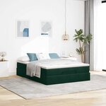 vidaXL Cadre de lit ottoman avec matelas vert foncé 140x200 cm velours