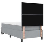 vidaXL Lit à ressorts avec matelas Gris clair 100 x 200 cm tissu