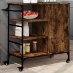 vidaXL Chariot de cuisine chêne fumé 87 5x38 5x84 5 cm bois ingénierie