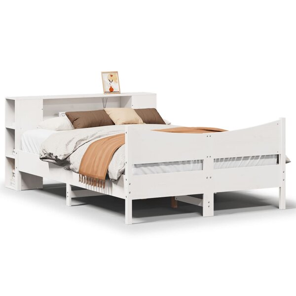 vidaXL Cadre de lit sans matelas blanc 140x200 cm bois de pin massif