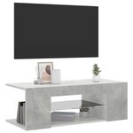 vidaXL Meuble TV avec lumières LED gris béton 90x39x30 cm