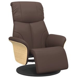 vidaXL Fauteuil inclinable avec repose-pieds marron similicuir