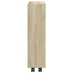 vidaXL Chariot de rangement étroit 3 niveaux chêne sonoma