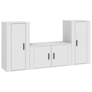 vidaXL Ensemble de meubles TV 3 Pièces Blanc Bois d'ingénierie