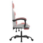 vidaXL Chaise de jeu avec repose-pied Blanc et rose Similicuir
