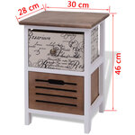 vidaXL Table de chevet 2 Pièces Bois