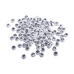 Perles plastiques à lettres  9mm ø  blanc  rond  40g