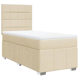vidaXL Sommier à lattes de lit avec matelas Crème 80x200 cm Tissu