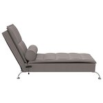vidaXL Chaise longue de massage avec traversin taupe tissu