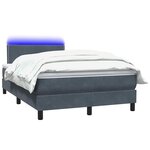 vidaXL Sommier à lattes de lit et matelas et LED gris foncé 120x210cm velours