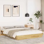 vidaXL Cadre de lit sans matelas 150x200 cm bois massif de chêne