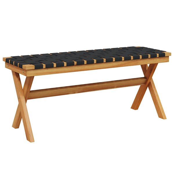 vidaXL Banc de jardin noir bois massif d'acacia et tissu