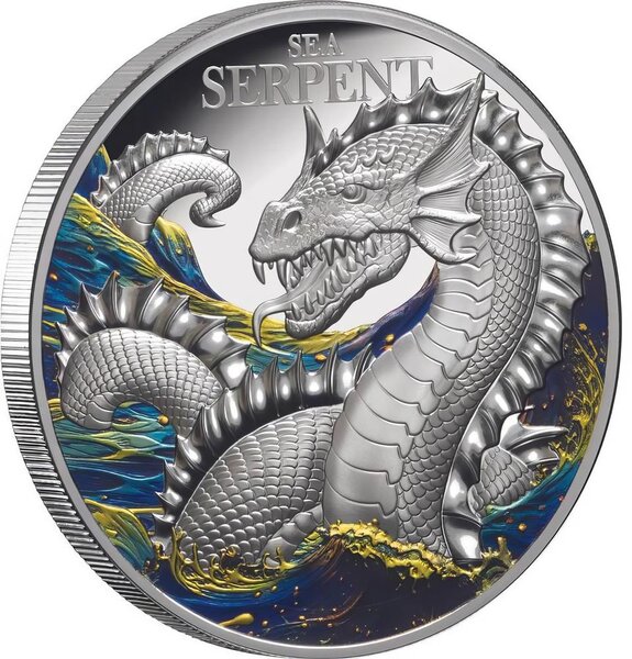 Pièce de monnaie en Argent 5 Dollars g 62.2 (2 oz) Millésime 2024 SEA SERPENT