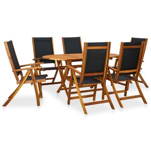 vidaXL Ensemble à manger d'extérieur 7 Pièces Bois d'acacia solide