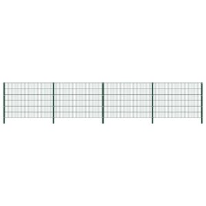 vidaXL Panneau de clôture avec poteaux Fer 6 8 x 1 2 m Vert