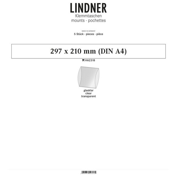 Bandes double soudure 297 x 210 mm pour grands blocs A4. Fond - Transparent