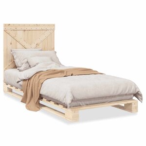 vidaXL Cadre de lit sans matelas avec tête de lit 90x200 cm