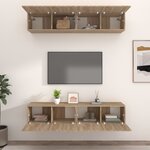 vidaXL Meubles TV 4 Pièces chêne sonoma 80x30x30 cm bois d'ingénierie