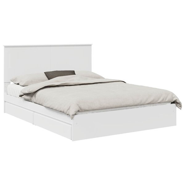vidaXL Lit de Rangement Blanc 150 x 200 cm Bois d'ingénierie