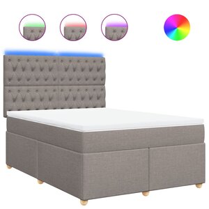 vidaXL Sommier à lattes de lit avec matelas Taupe 140x200 cm Tissu