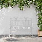 vidaXL Banc de jardin Blanc 104 x 54 x 93cm Acier