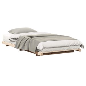 vidaXL Cadre de lit surélevé Marron 90 x 210 cm Bois massif en pin