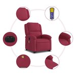 vidaXL Fauteuil inclinable de massage électrique rouge bordeaux
