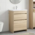 vidaXL Meuble sous lavabo de salle de bain Chêne Sonoma