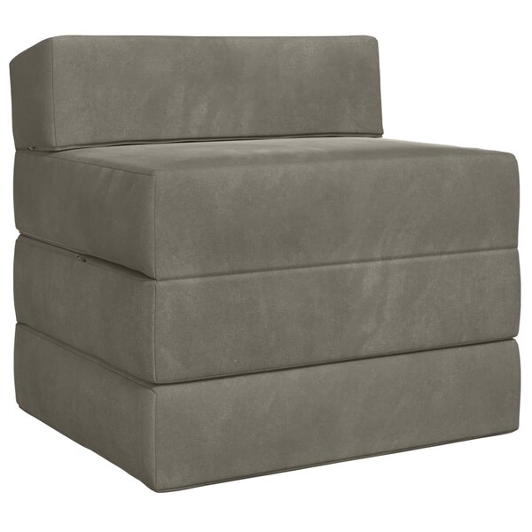 vidaXL Canapé-lit pliable Gris clair 200 x 70 x 10 cm Velours