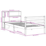 vidaXL Lit bibliothèque sans matelas blanc 90x200cm bois de pin massif