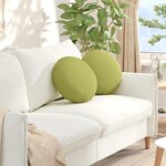 vidaXL Coussins de siège 2 Pièces Vert clair Ø40 x 13 cm tissu