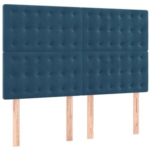 vidaXL Tête de lit Bleu foncé 144 x 5 x 118/128 cm Velours