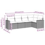 vidaXL Salon de jardin avec coussins 5 Pièces marron résine tressée