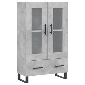 vidaXL Buffet haut gris béton 69 5x31x115 cm bois d'ingénierie