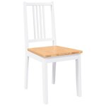 vidaXL Chaises à manger 2 Pièces blanc bois massif caoutchouc