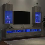 vidaXL Meubles TV avec lumières LED 2 Pièces sonoma gris 40 5x30x90 cm