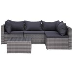 vidaXL Salon de jardin 7 Pièces avec coussins résine tressée gris