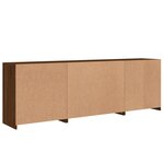 vidaXL Buffet avec lumières LED chêne marron 202x37x67 cm