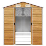 vidaXL Abri de jardin marron clair 191x725x198 cm acier galvanisé