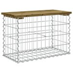 vidaXL Banc de jardin design gabion 63x31 5x42 cm bois de pin imprégné