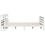 vidaXL Cadre de lit et tête de lit sans matelas blanc 135x190 cm