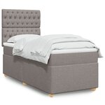 vidaXL Sommier à lattes de lit avec matelas Taupe 100x200 cm Tissu