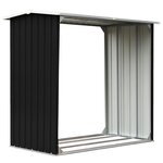 vidaXL Abri de stockage à bois Acier galvanisé 172x91x154cm Anthracite