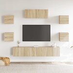 vidaXL Ensemble de meubles TV 7 Pièces Chêne sonoma Bois d'ingénierie