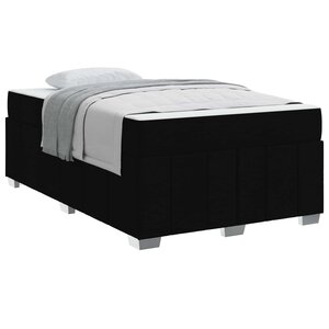 vidaXL Cadre de lit avec matelas Noir 120 x 200 cm tissu