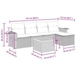 vidaXL Salon de jardin avec coussins 6 Pièces beige résine tressée